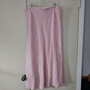 J. Crew Light Pink Linen Pull On Skirt. Size XL
